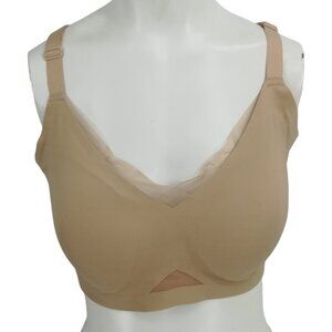 Honeylove CrossOver Beige Tan Wireless Stretch Multiway Bra Size 2X Sheer Sand